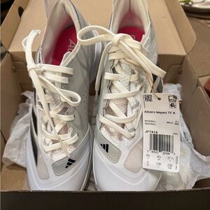 Adidas Adizero Impact TF K White and Gray Shoes